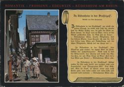 Romantik Frohsinn Edelwein Rüdesheim am Rhein Drosselgasse Postcard