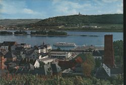 Rüdesheim am Rhein, View to Rochus Chapel & River Postcard