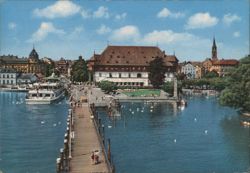 Konstanz Bodensee Hafen mit Konzilsgebäude Postcard