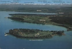 Insel Mainau im Bodensee, Blick auf Staad, Konstanz, Schweiz Postcard