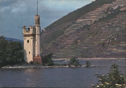 Mäuseturm (Mice Tower) on the Rhine River Postcard