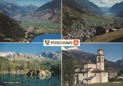 Poschiavo Valley, Lago di Saoseo, Sta. Maria, Le Prese Postcard