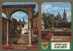 Aachen Roman Arch & Cathedral View Postcard