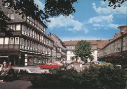 Goslar, Harz - Schuhhof Street & Half-Timbered Houses Postcard
