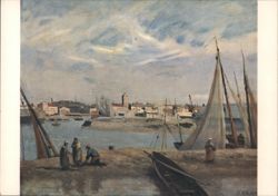 Camille Corot, Dunkerque Harbor Scene Postcard