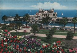 Mondello Lido Palermo Bathing Establishment, Gardens Postcard