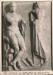 Large Grave Relief of a Young Hunter, Athens, Greece Postcard