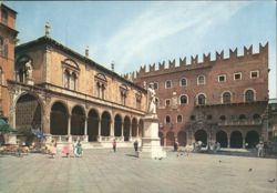 Verona Piazza Dante Square, Statue, Historic Buildings Postcard