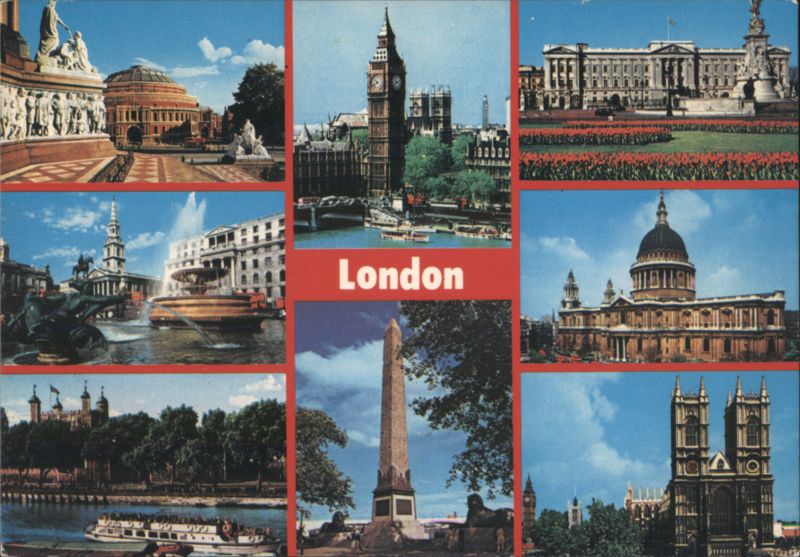 London Landmarks Collage - Big Ben, Buckingham Palace, St. Paul's United Kingdom