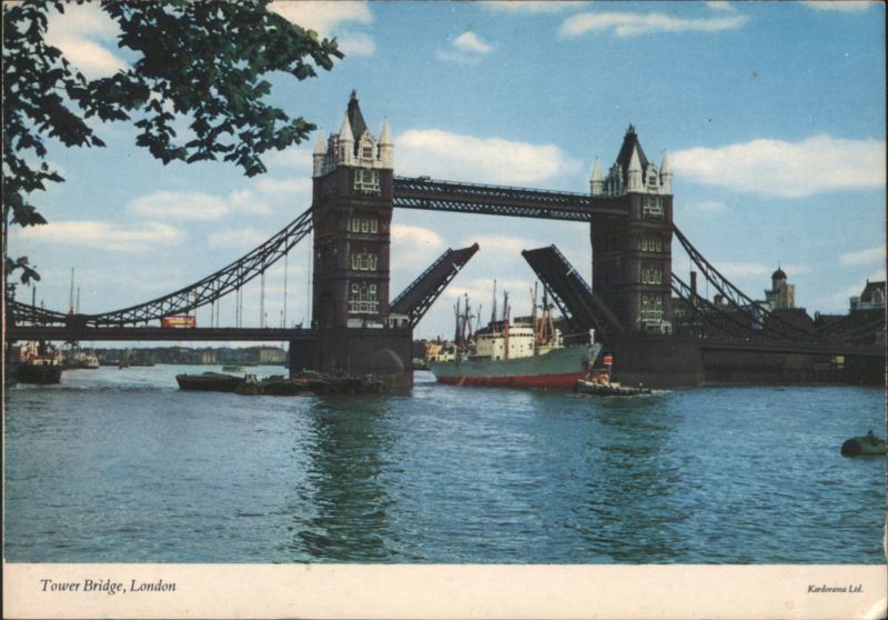 Tower Bridge, London - Bascules Open for Ship United Kingdom