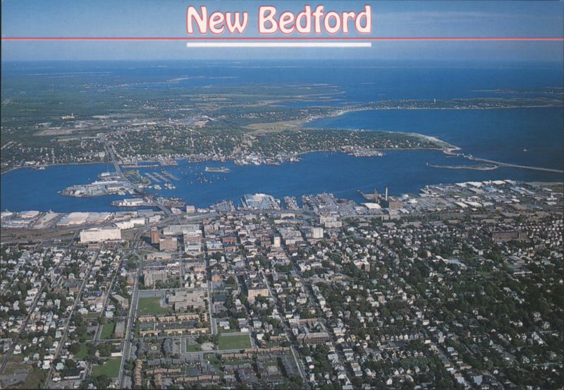 New Bedford, MA Aerial View, Harbor & Cityscape Massachusetts