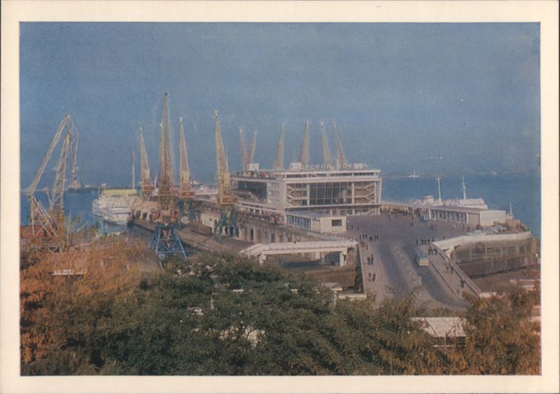 Odessa Sea Terminal, Busy Port with Cranes Ukraine