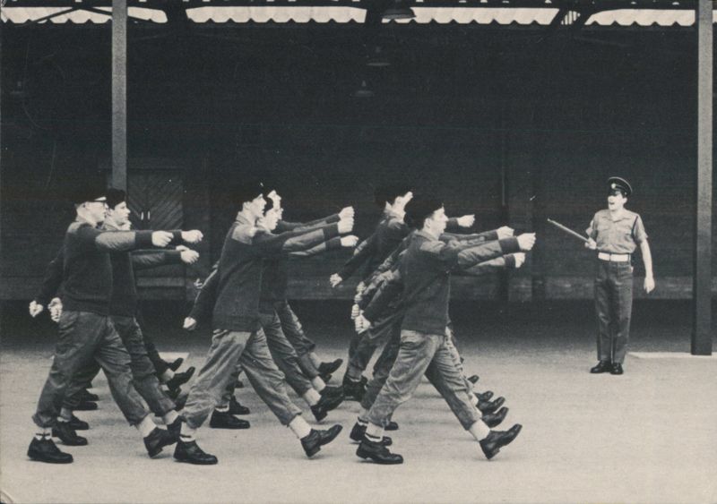 Basic Army Training Marching Soldiers Instructor John Walmsley