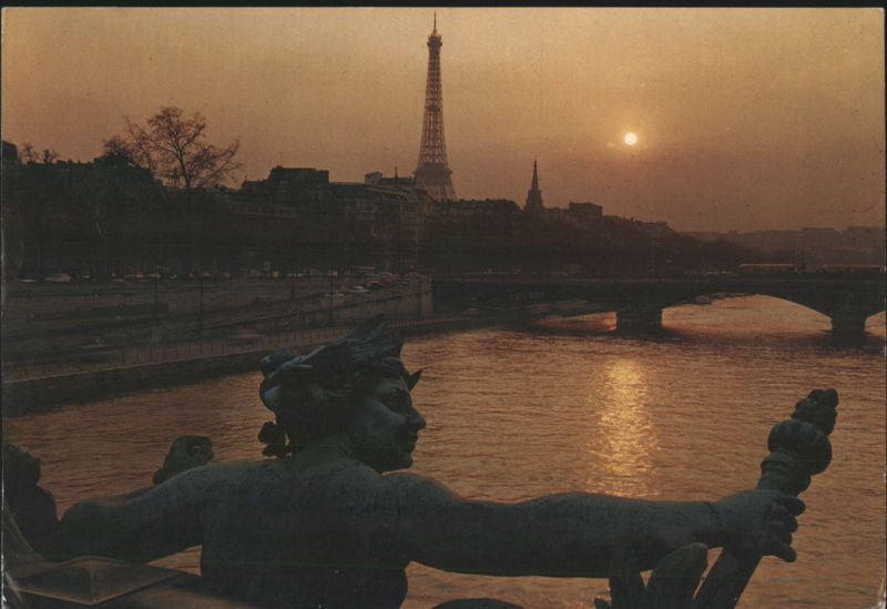 Eiffel Tower, Pont Alexandre III, Seine River Sunset Paris France
