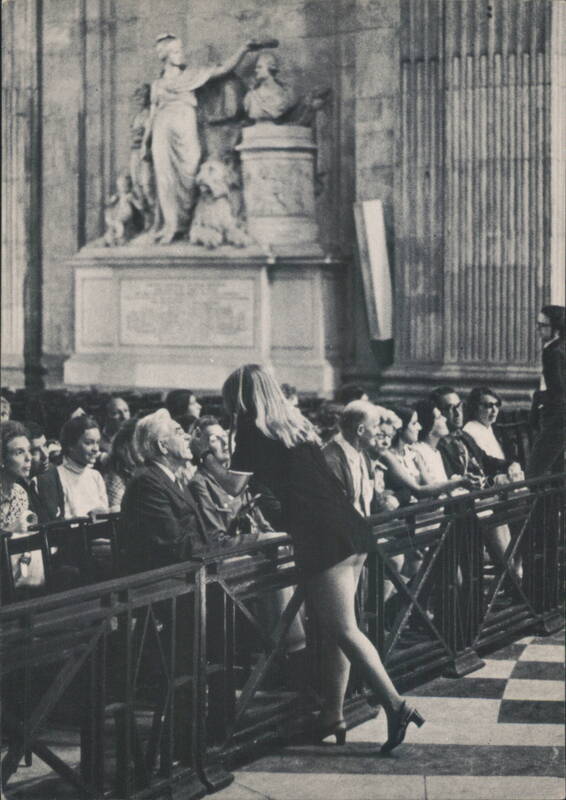 Inside St. Paul's Cathedral, Woman in Short Dress London United Kingdom