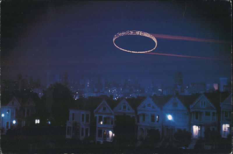 San Francisco Night Sky Illuminated Ring & Painted Ladies California