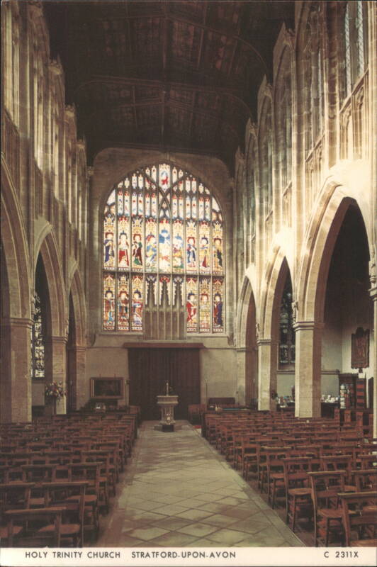 Holy Trinity Church Nave, Apostles & Baptism Window Stratford-Upon-Avon United Kingdom