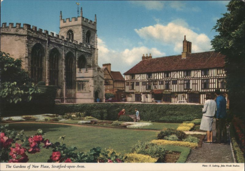 Gardens of New Place, Gild Chapel, Falcon Hotel Stratford-upon-Avon United Kingdom