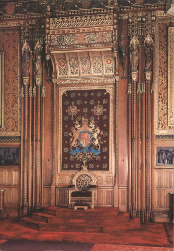 Palace of Westminster Queen's Robing Room Chair of State London United Kingdom