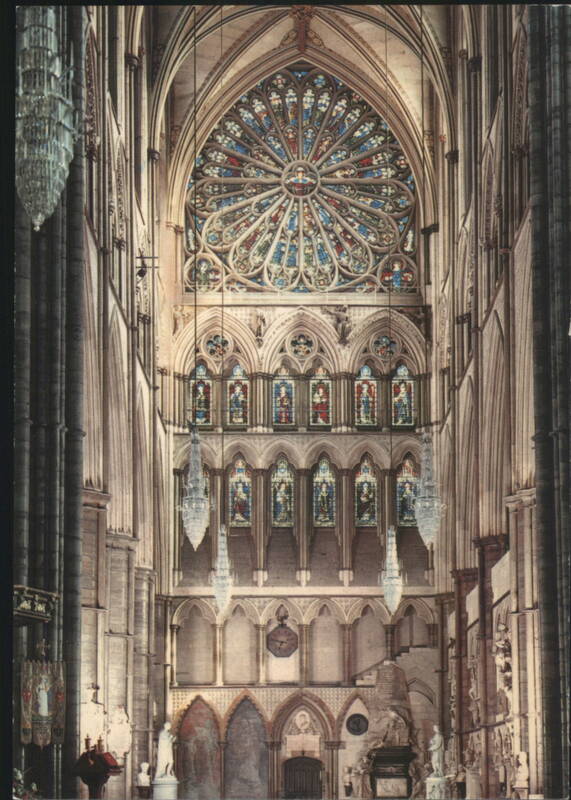 Westminster Abbey South Rose Window Interior View London United Kingdom