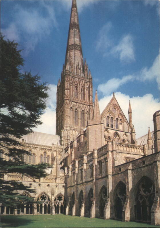 Salisbury Cathedral Cloisters & Spire, England United Kingdom
