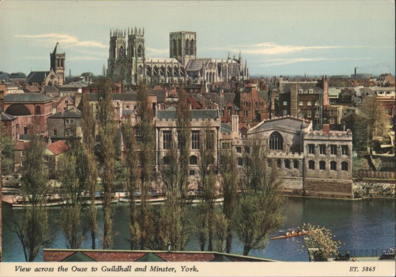 York Minster and Guildhall across River Ouse UK