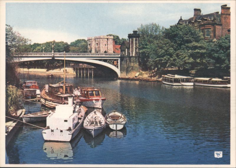 Lendal Bridge and River Ouse with Boats, York UK