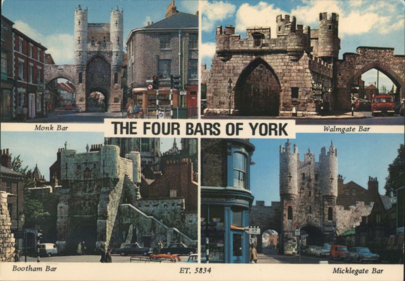 The Four Bars of York: Monk, Walmgate, Bootham, Micklegate UK
