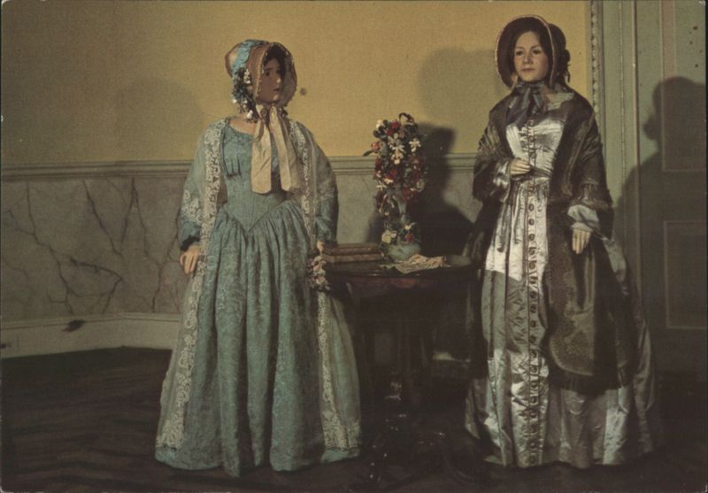 Museum of Costume, Bath - Carriage Dresses with Poke Bonnets