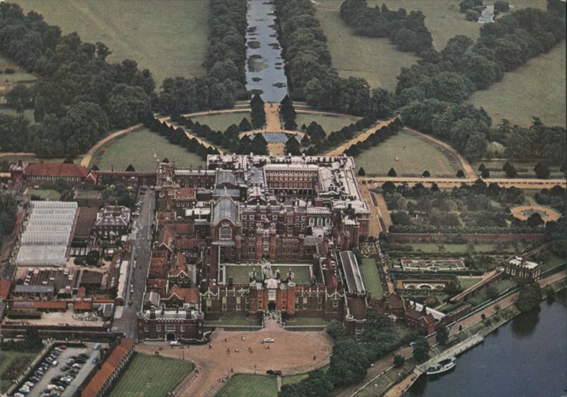 Hampton Court Palace, Middlesex - Air view from north-west United Kingdom