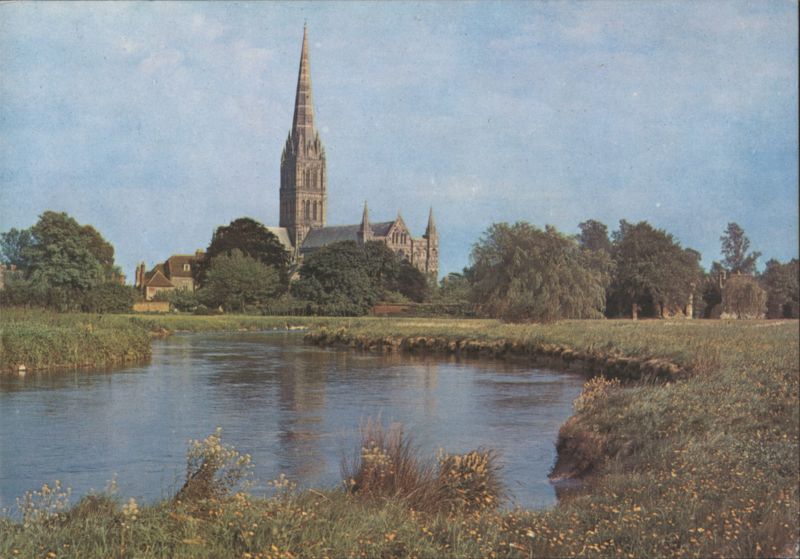 Salisbury Cathedral and River Avon United Kingdom Wiltshire