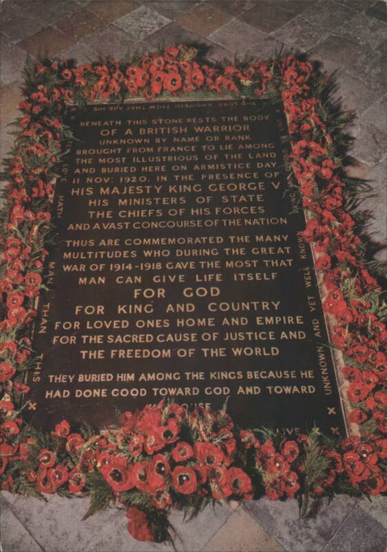 Westminster Abbey Unknown Warrior's Grave Poppies London United Kingdom
