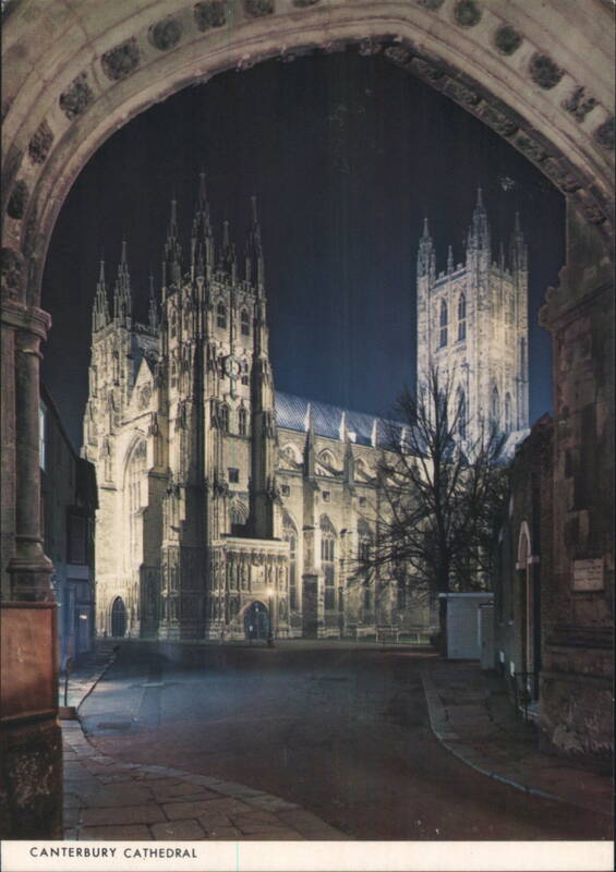 Canterbury Cathedral by Floodlight, Christ Church Gate View United Kingdom