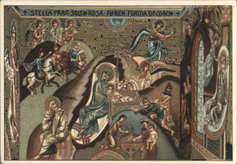 Palermo: Cappella Palatina Nativity Mosaic, Stella Parit Solem Italy