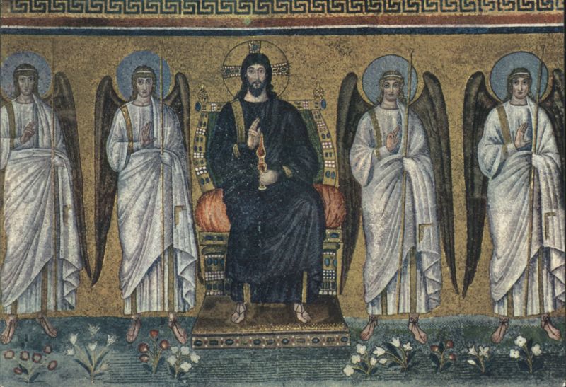 S. Apollinare Nuovo, Redeemer on Throne, Angels, Ravenna Italy