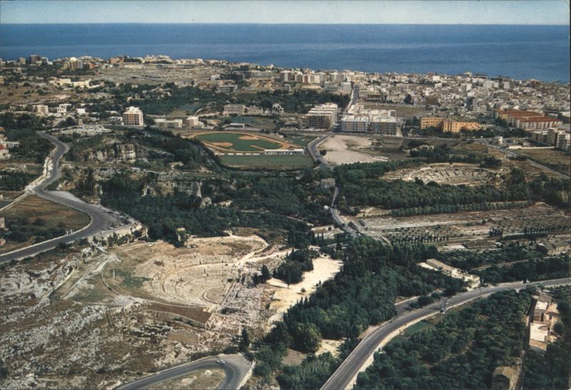 Siracusa Aerial View - Archeological Area with Ancient Theater Italy