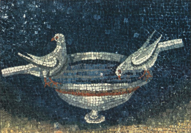 Drinking Pigeons Mosaic, Galla Placidia, 6th Century Ravenna Italy