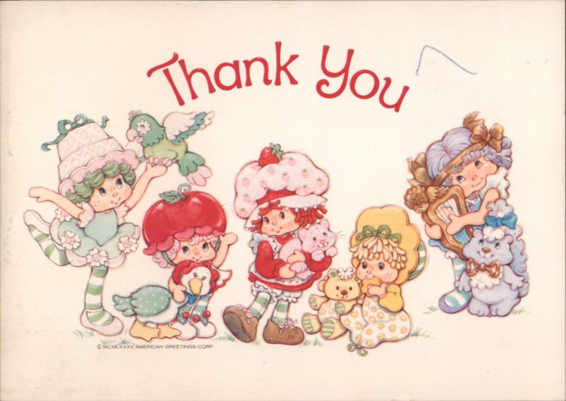 Strawberry Shortcake & Friends Thank You Modern (1970's to Present)
