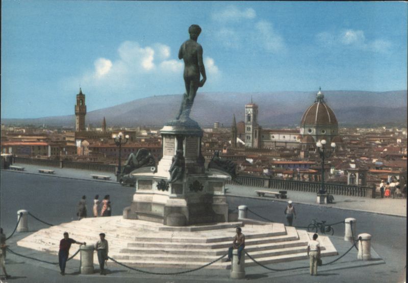 Florence Panorama with David Statue Italy