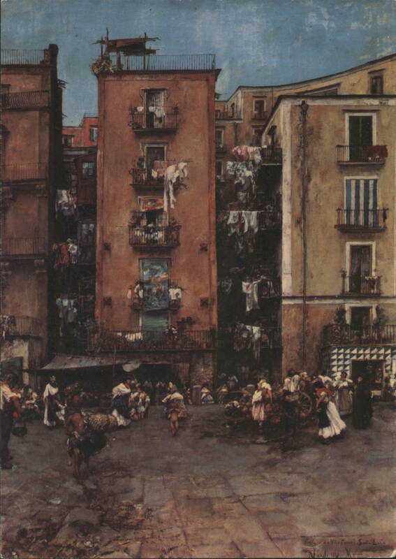 Vico Pero e Vico Forno S. Lucia, Naples Street Scene Italy