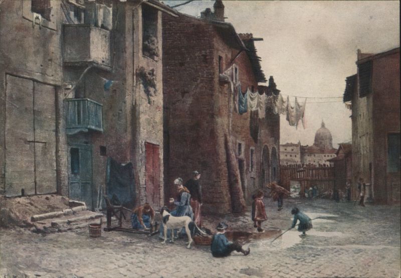 Old Houses near Lungaretta, Rome Italy Ettore Roesler Franz
