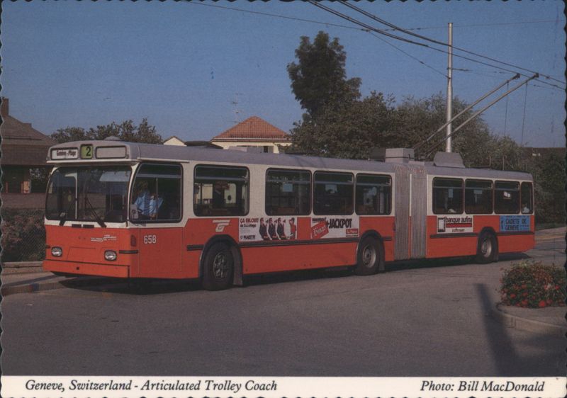 Articulated Trolley Coach #658 Geneve Switzerland Bill Macdonald