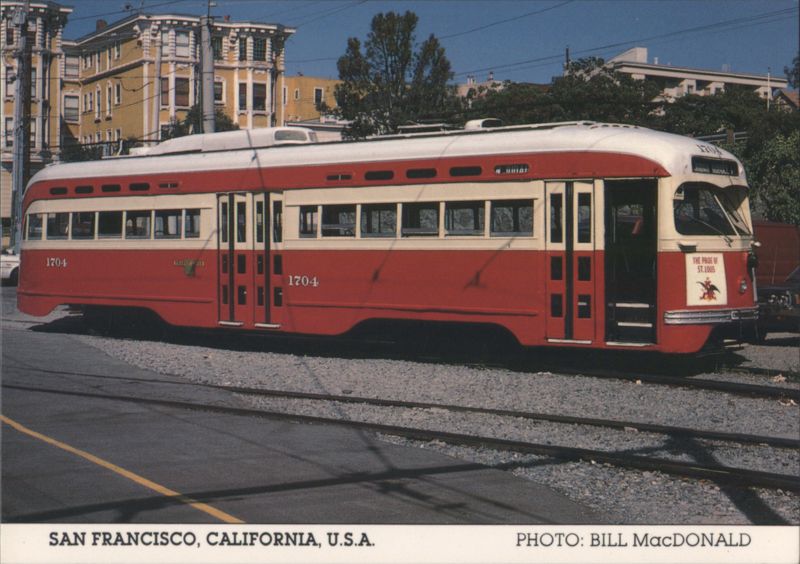 San Francisco #1704 St. Louis PCC Street Car California