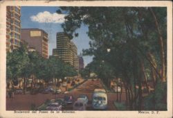Paseo de la Reforma Boulevard, Mexico City Postcard