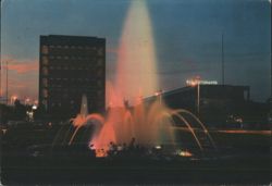E.U.R. Rome Night Fountain, Viale della Civiltà del Lavoro Postcard