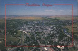 Pendleton, Oregon Aerial City View Postcard