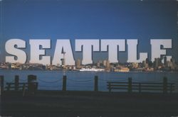 SEATTLE Space Needle & Skyline from West Seattle Postcard
