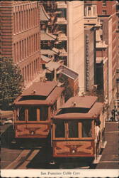 San Francisco Cable Cars on Van Ness Ave & Market St Postcard