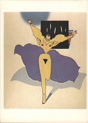 Duggie Fields: Dynamic Perversity, Mixed Media Art, 1977 Postcard