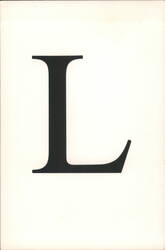 Large Black Serif Capital Letter L Postcard